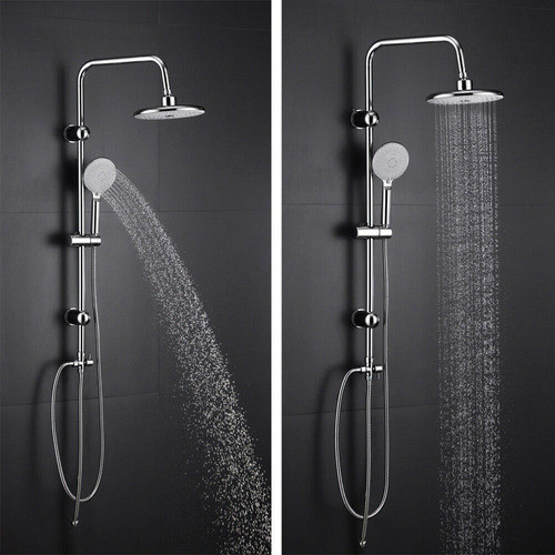 Barral De Ducha Roseta Circular Y Telefono Acero Inox 1