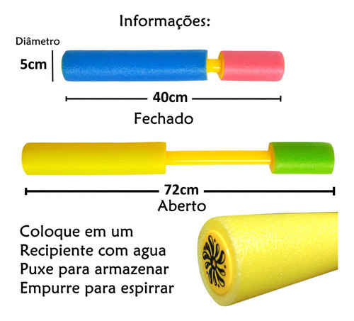 Kit 48 Lançador De Água Isopor Tubo Infantil Revenda Atacado 1