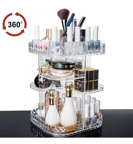 Organizador Porta Maquiagem Pincel Batom Giratorio Acrílico 1 Organizador Porta Maquiagem Pincel Batom Giratorio Acrílico 1