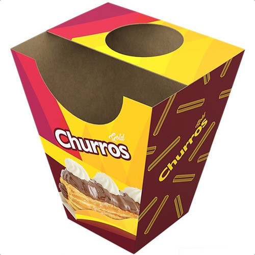 Caixa Embalagem Churros Espanhol Gold 1 Copo - 100 Un 0