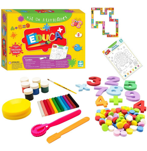 Kit De Atividades Escolar Em Madeira - Nig Brinquedos 0