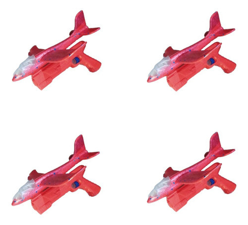 Kit 4 Brinquedo Lançador De Avião Luminoso Vermelho Ap Toys 0