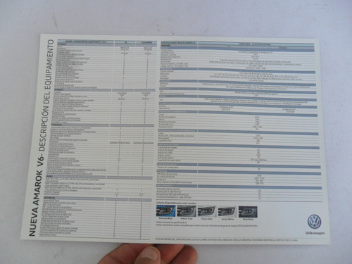 Folleto Publicitario Vw Amarok Volkswagen Pick Up Catalogo 1