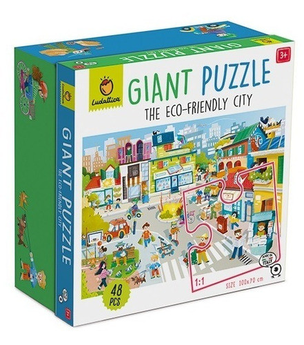Giant Puzzle Ciudad Eco Amigable 48 Piezas - Ludattica 0