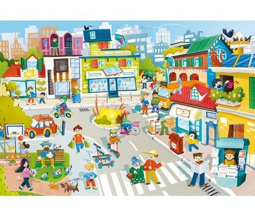 Giant Puzzle Ciudad Eco Amigable 48 Piezas - Ludattica 1