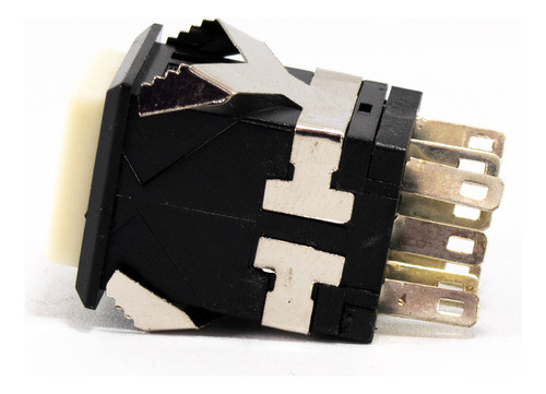 Interruptor Pulsador Cuadrado 19mm Blanco Led Rojo 1