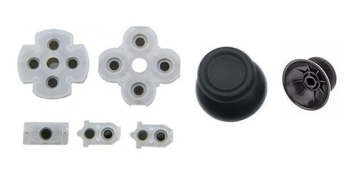 Kit Borrachas Para Controle Ps4 Jdm 030 + Par De Botão 0