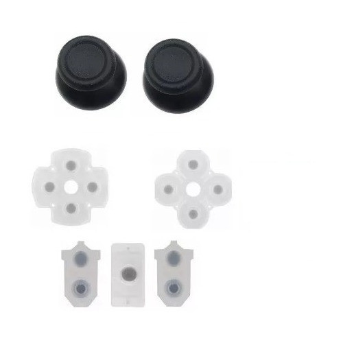 Kit Borrachas Para Controle Ps4 Jdm 030 + Par De Botão 1