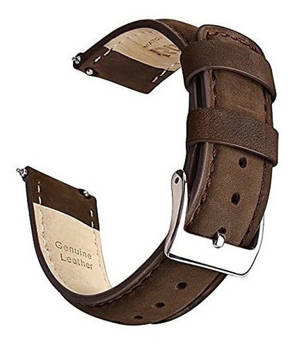 Malla Para Rejoj Analogico Cuero Genuino S Brown Silver 20mm 0