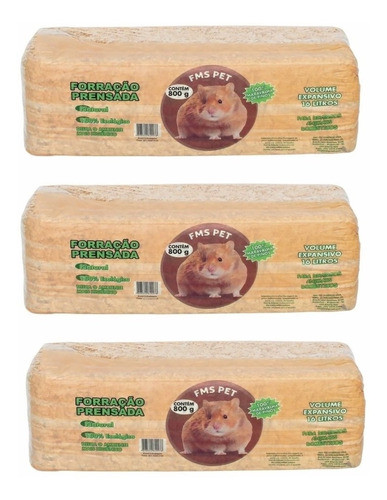 3 Serragem Prensada P/ Hamster Roedores Aves E Composteiras 0