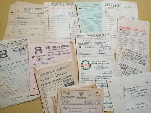 38 Remitos Boletas Estaciones Servicio Argentina 1981/82/83 0