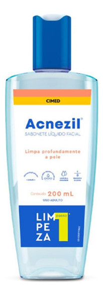Sabonete Liquido Facial Acnezil Antisseptico 200ml 0 Sabonete Liquido Facial Acnezil Antisseptico 200ml 0