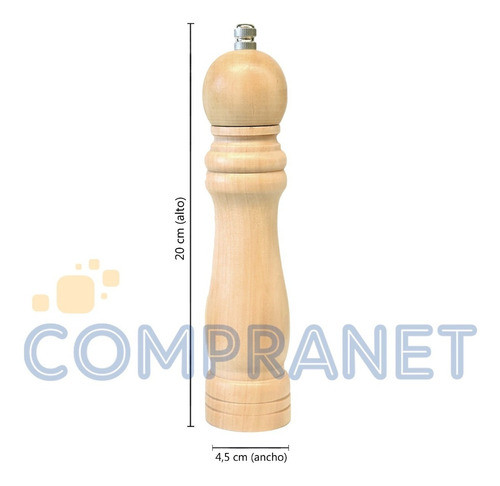 Molinillo Pimentero De Madera 20 Cm, Muela Ceramica 12409 1