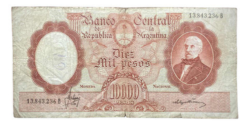 Billete 10000 Pesos Argentina 1966 Bottero 2192 Tami Raro 0