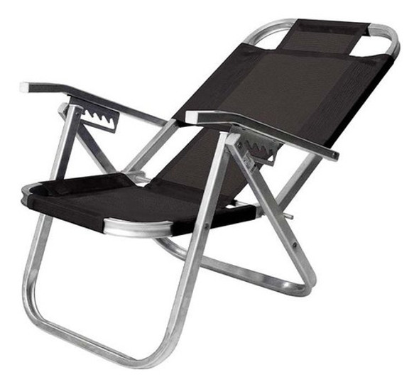 Silla Playa Aluminio Ipanema Negra 5 Posiciones 0