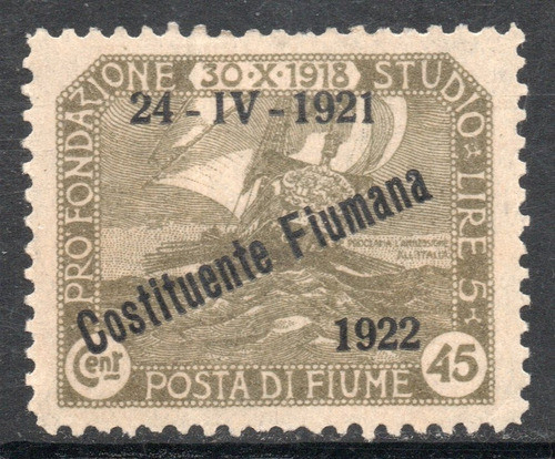 Fiume (italia) Sello 2° Asamblea Constituyente 20 Año 1922 0