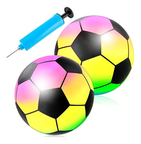2 Pelotas De Fútbol Inflables, 9 Pulgadas, Arco 0