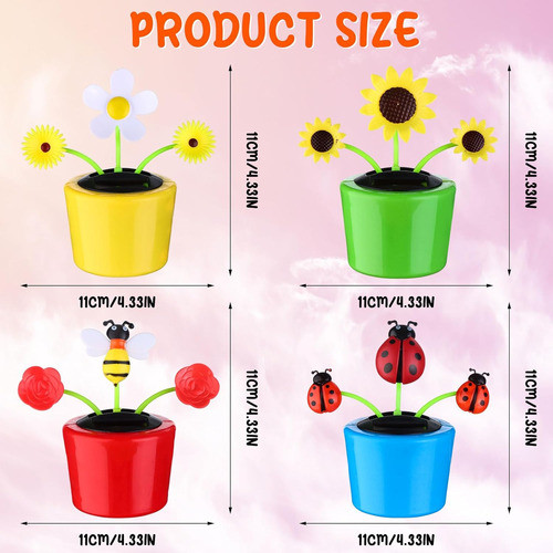 Juguete Flor Giratoria Solar En Maceta, 15 Cm De Diámetro 1
