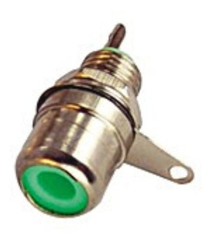 Conector Rca Hembra Plateada Chasis Panel Ficha Verde X 10 U 0