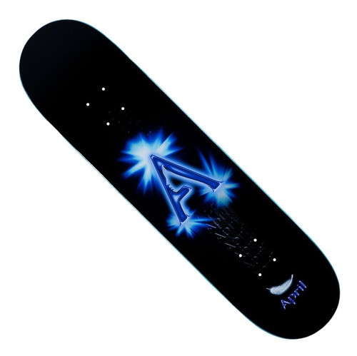 Shape April 8.25 A Logo Black Blue - Maple Skateboard 1