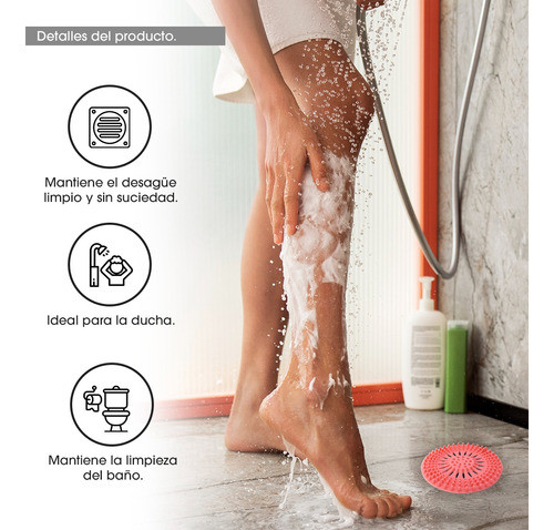 Rejilla Silicona Firme Atrapa Pelos Bañera Basura Cocina 1