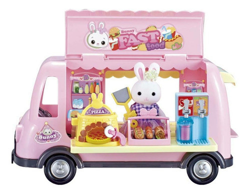 Conejitos Families Furgoneta Carro Fast Food Coleccionables 0