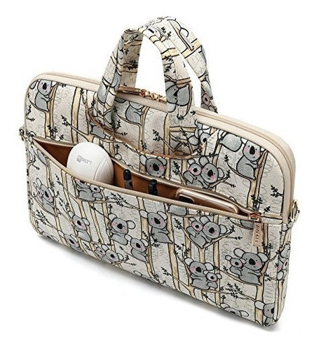 Dachee Koala Patten Canvas Laptop Hombro Messenger Bag Funda 1
