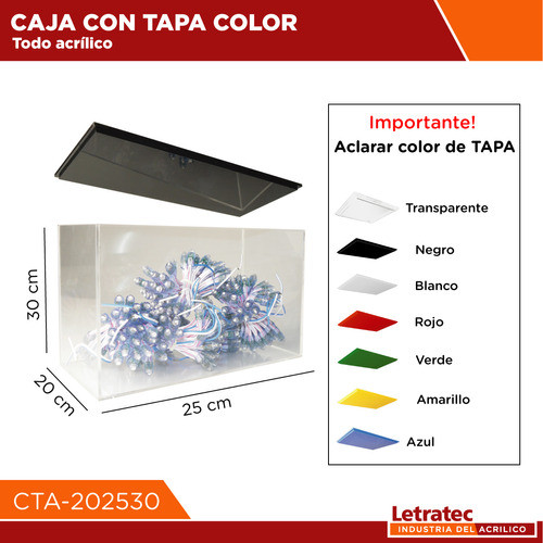 Caja Acril Con Tapa, Vitrina/contenedor Cta-202530 1