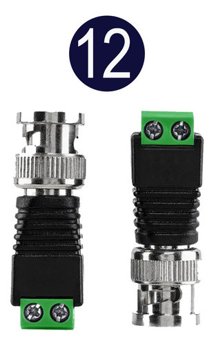 Conector Bnc Macho Com Borne - Kit C/12 Un 1