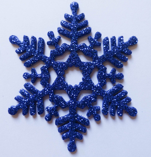 Copos De Nieve 6 Cms Flake Frozen Goma Eva Con Brillantina 0