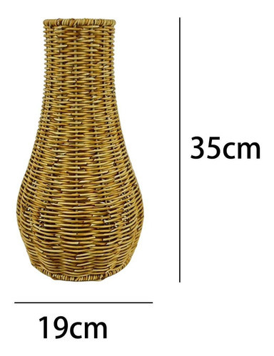 Vaso De Flores De Vime Estilo Retro 19cm X 35cm X 9,5cm 1