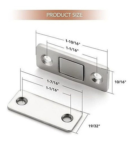 Cierre Magnetico Para Puertas Y Cajones Ultrafino Acero Inox 1