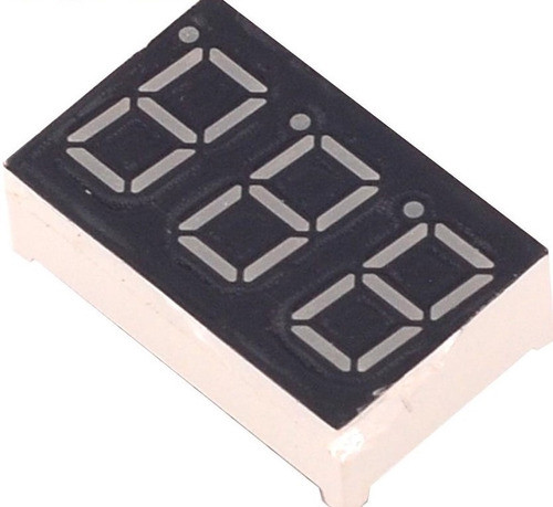 Display 7 Seguimentos Cor Branca Com 3 Dígitos Anodo Comum 0