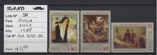 Lote210 Rusia Serie Completa Año 1988 Scott#b137-39 Mint 1
