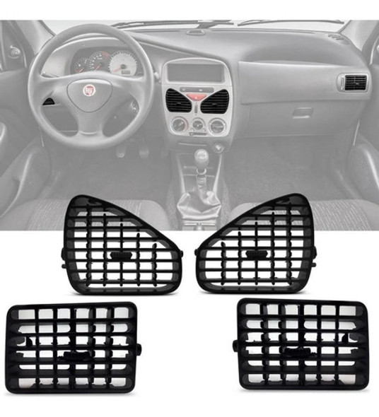 Grade Do Ar Condicionado Siena Fire 2003 Com Aletas Kit 0