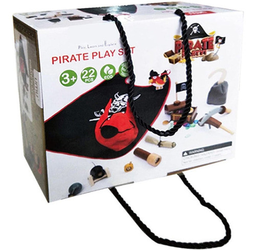 Set De Pirata Infantil 13 Pcs Capa Loro En Madera Ltf Shop 1