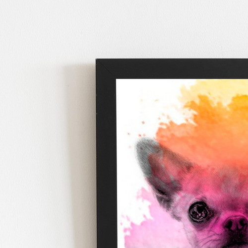 Quadro Chihuahua Cachorro Cão Aquarela Moldura 30x40cm 1