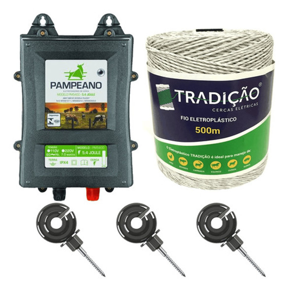 Eletrificador De Cerca Para Caprinos + Fio + Isoladores 0