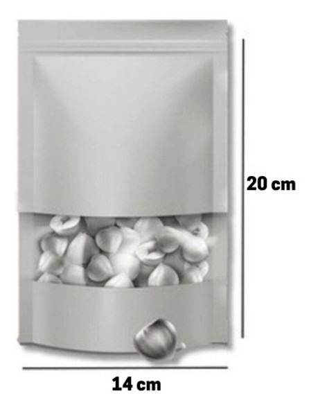 20 Un Saco Kraft Stand Up Pouch Com Visor 14cm X 20cm 1