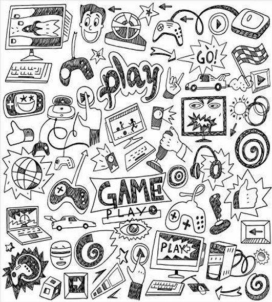 Ambesonne - Juego De Funda Nórdica Para Videojuegos, Monocro 0 Ambesonne - Juego De Funda Nórdica Para Videojuegos, Monocro 0