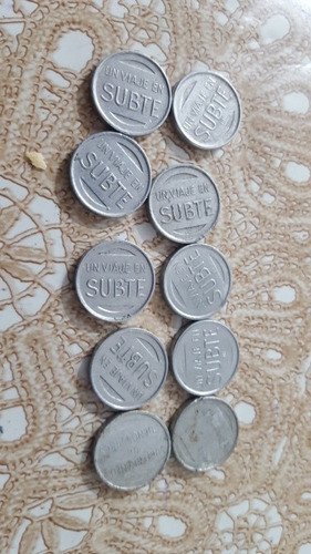 Fichas De Subte Buenos Aires Lote De 10 Fichas 1