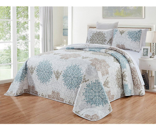 Grandlinen 3-piece Fine Printed Oversize (100  X 95 ) Quilt 0
