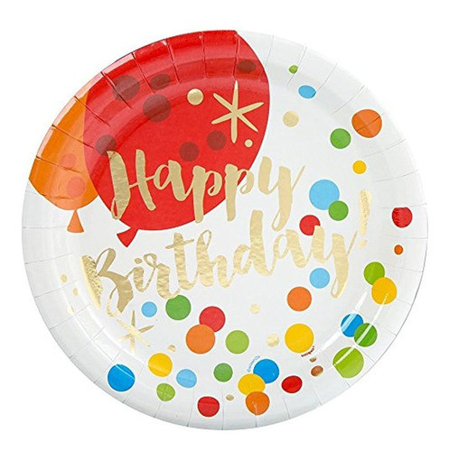 Papel De Aluminio Brillante Arco Iris Feliz Cumpleaños Plat 0