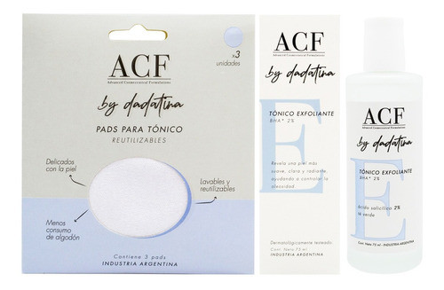 Acf By Dadatina Kit Tónico Exfoliante + Pads Reutilizables 0