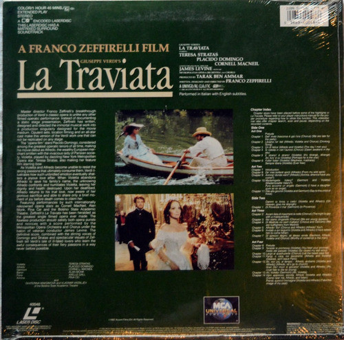 La Traviata Zeffirelli Placido Domingo Ópera Laserdisc Lacre 1