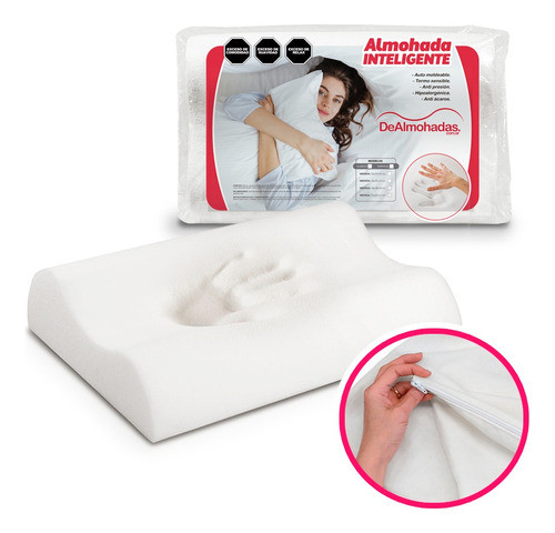 2 Almohadas Inteligentes 50x35x10 + 2 Fundas - Dealmohadas 0