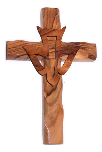 Cruz De Madera De Olivo Con Paloma (5 inches Alto) 0