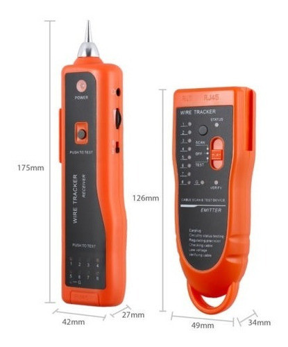 Teléfono Red Lan Línea Tester Rj45/11 Tracker Cable Alambre 1