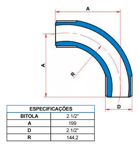 Curva 90° C/rosca 2 1/2  Tigre 1