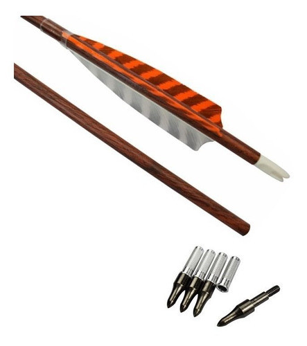6 X 30  Madera Carbono Flechas Sp400 Turquía Pluma Campo Pun 1